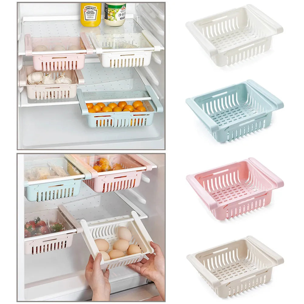 Hanging Fridge Organizer — Egg & Fruit Drawer Basket with Shelf