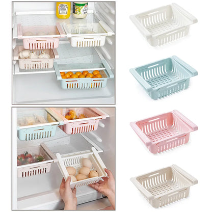 Hanging Fridge Organizer — Egg & Fruit Drawer Basket with Shelf