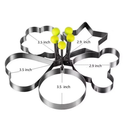 Stainless Steel Egg & Omelette Mold Set — Fun Shapes for Pancakes & Fried Eggs