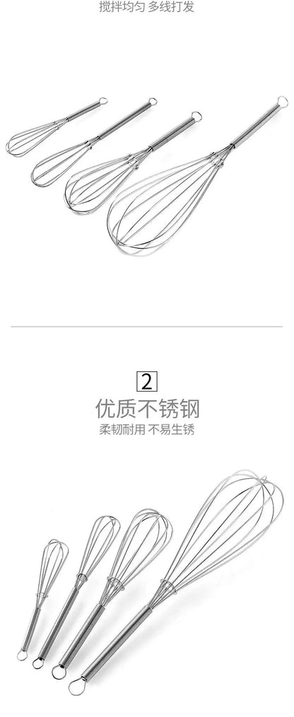 Rotary Manual Egg Beater — Stainless Steel Hand Whisk Mixer
