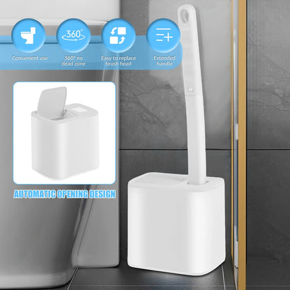Disposable Toilet Brush Kit – Replacement Heads with Long Handle & Wall Mount