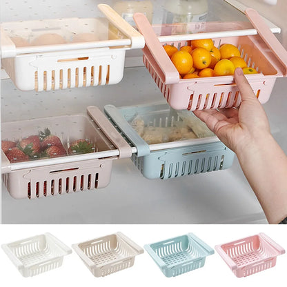 Hanging Fridge Organizer — Egg & Fruit Drawer Basket with Shelf