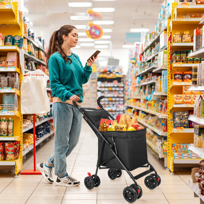 Multifunctional Folding Cart — Portable Market Trolley, Pet Stroller & Picnic Bag Carrier