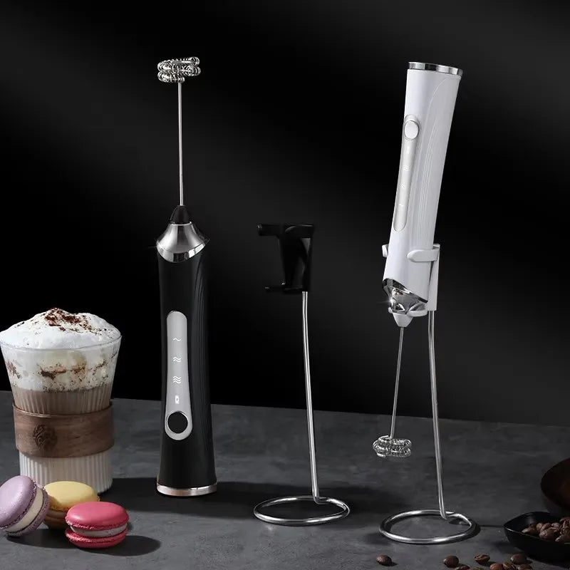 2-in-1 USB Rechargeable Electric Egg Beater & Milk Frother — Double Head Whisk