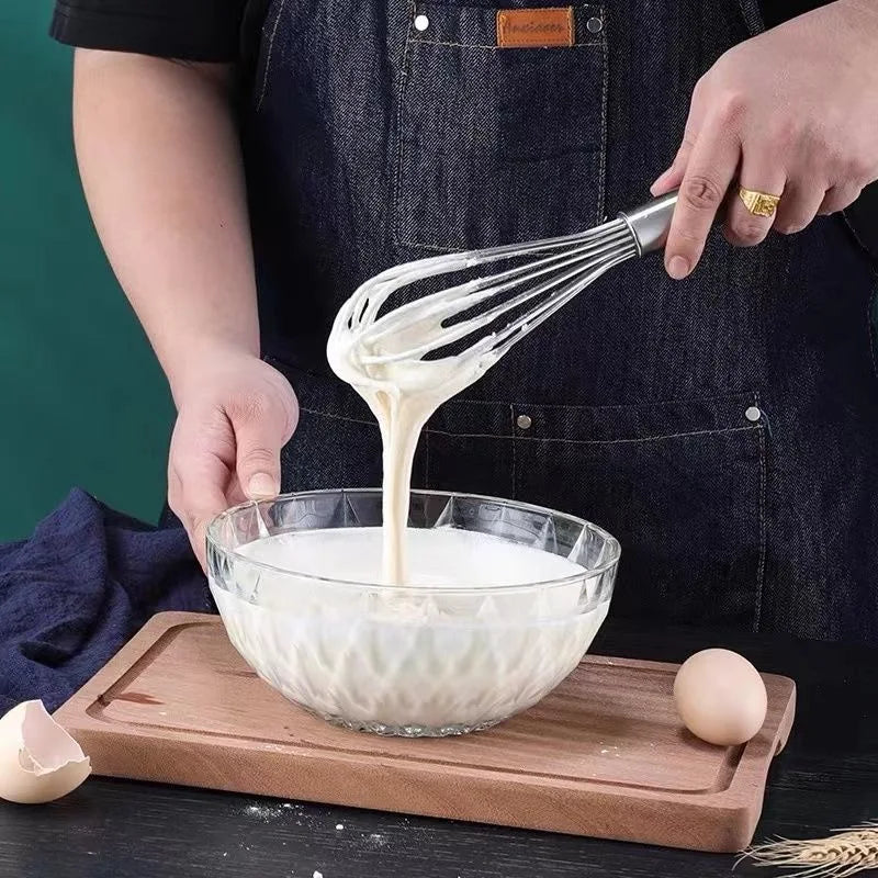 Stainless Steel Manual Egg Beater — Hand Whisk for Baking & Cooking