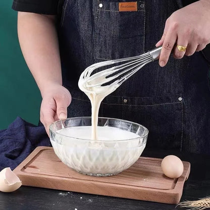 Stainless Steel Manual Egg Beater — Hand Whisk for Baking & Cooking