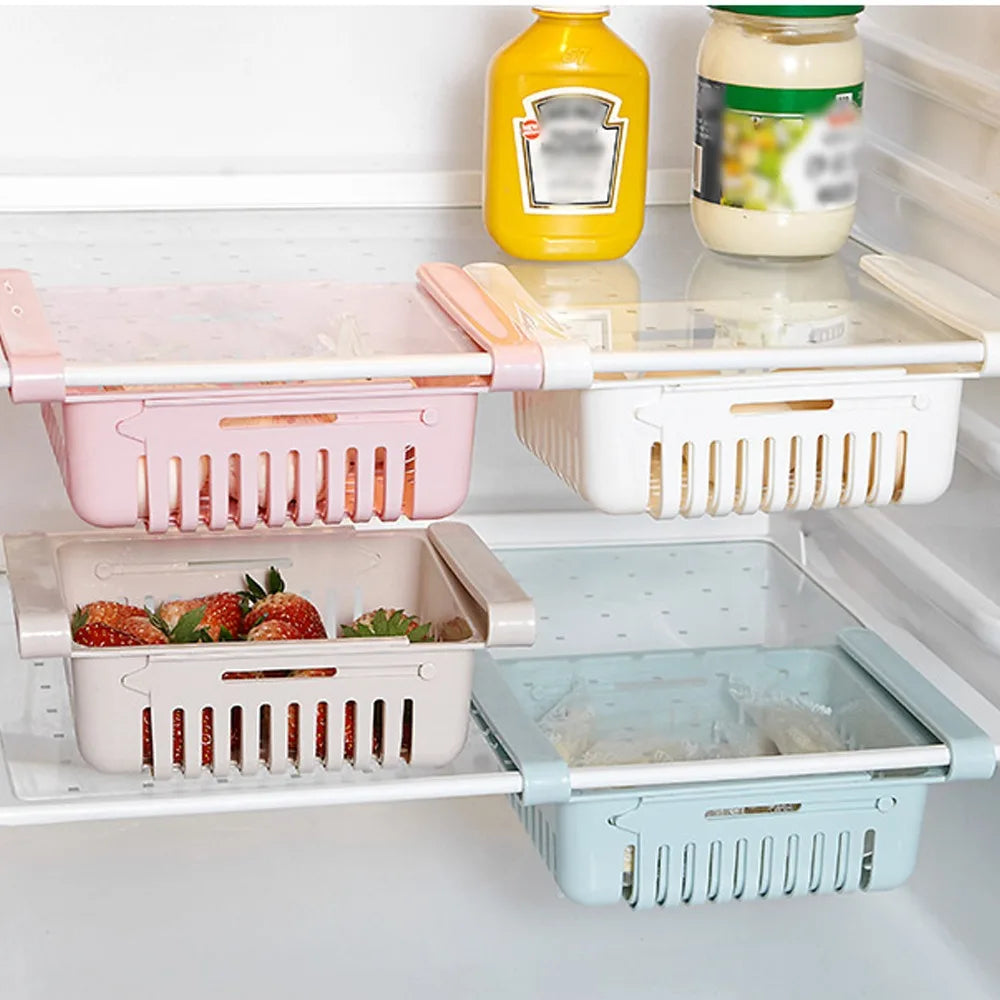 Hanging Fridge Organizer — Egg & Fruit Drawer Basket with Shelf