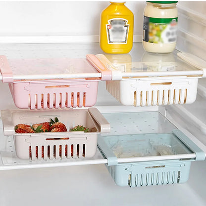 Hanging Fridge Organizer — Egg & Fruit Drawer Basket with Shelf