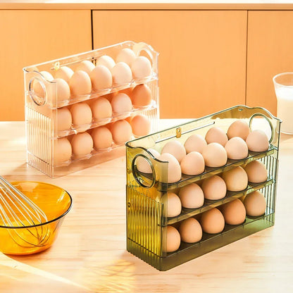 Egg Storage Box with Dispenser — Fresh-Keeping Fridge Organizer