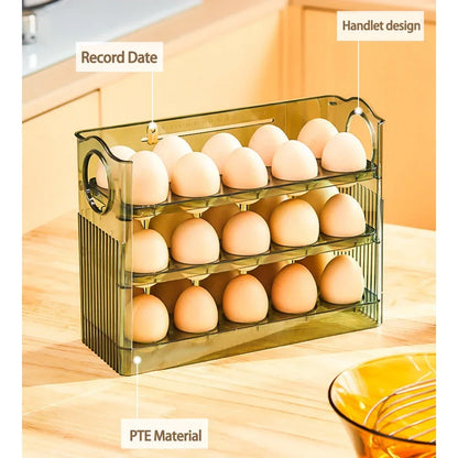 Egg Storage Box with Dispenser — Fresh-Keeping Fridge Organizer