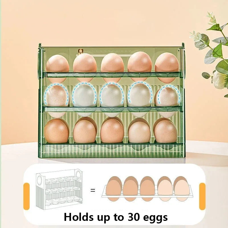 Reversible Egg Storage Box — Fridge Side Door Organizer Tray