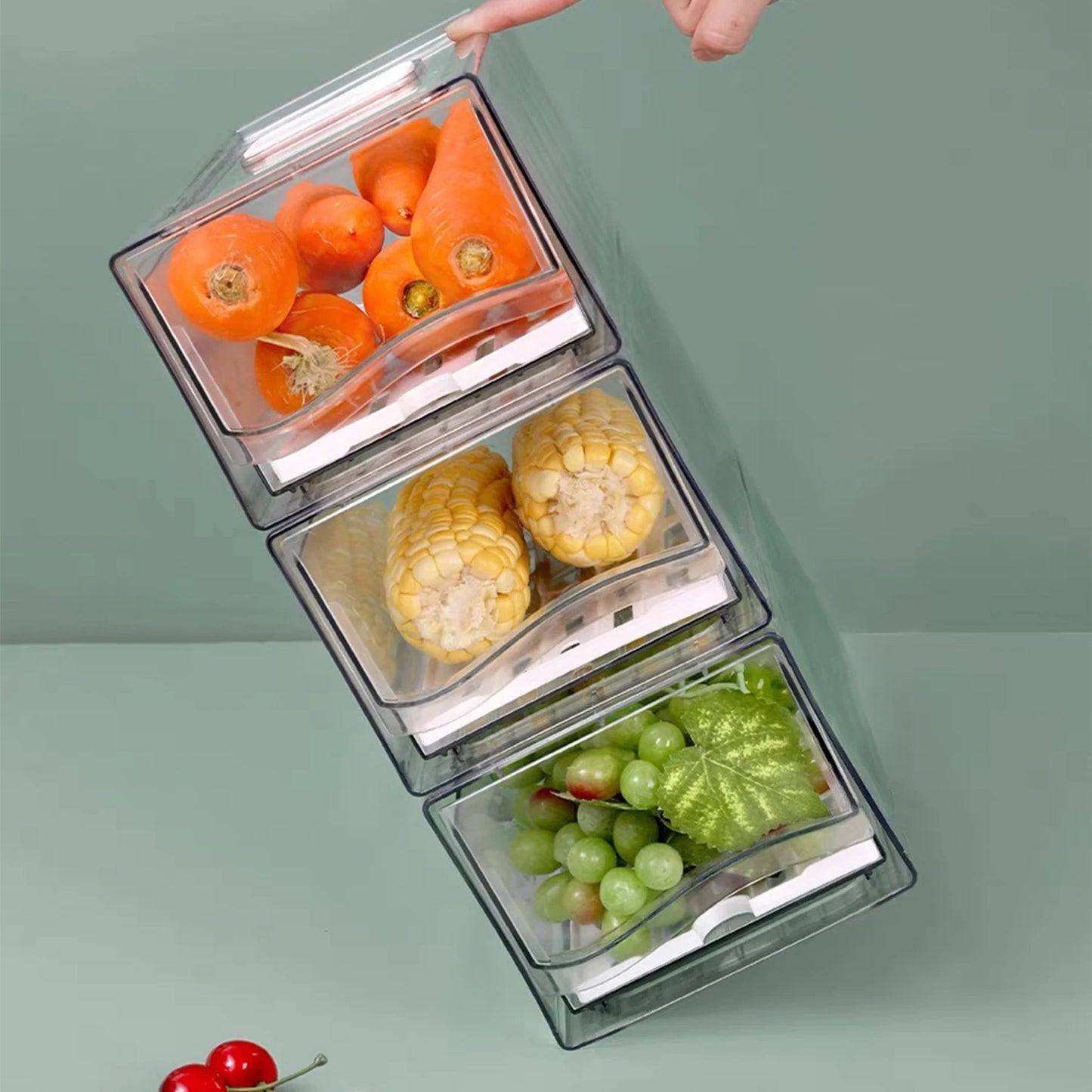 Stackable Fridge Organizer Bins — Reusable Food Storage Containers