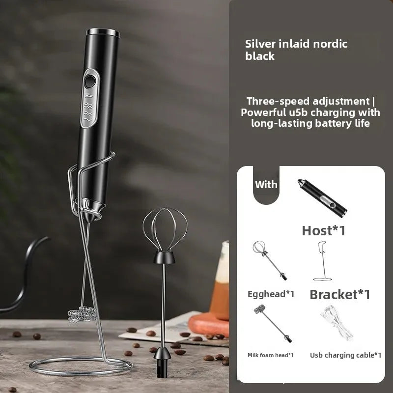 2-in-1 USB Rechargeable Electric Egg Beater & Milk Frother — Double Head Whisk