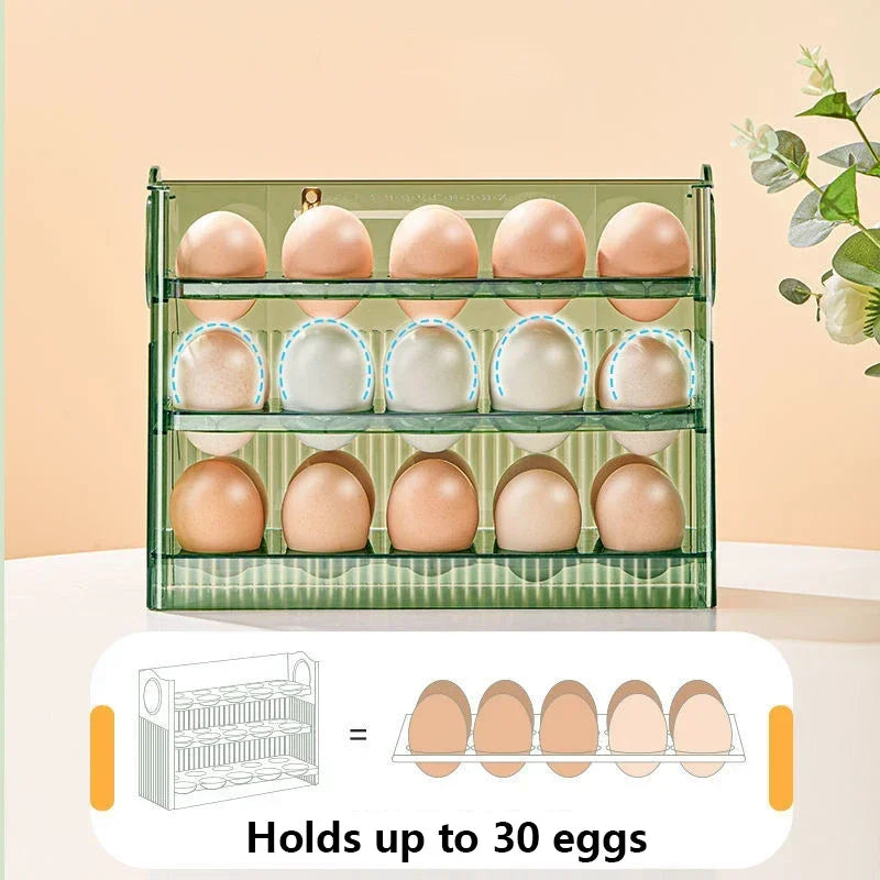 Egg Storage Box with Dispenser — Fresh-Keeping Fridge Organizer