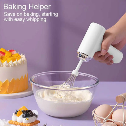 Wireless Electric Egg Beater — Handheld Food Mixer with 3 Speed Settings