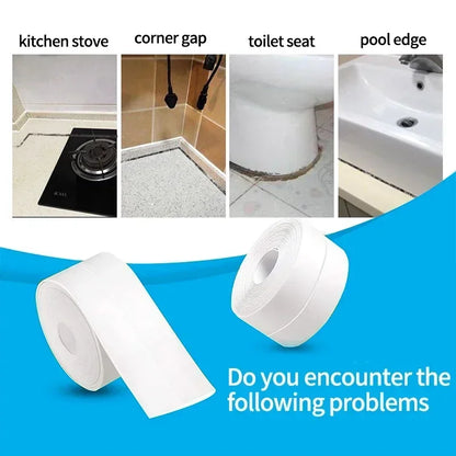 Waterproof Bathroom Sealing Tape — PVC Adhesive Caulk Strip for Sink, Bathtub & Kitchen
