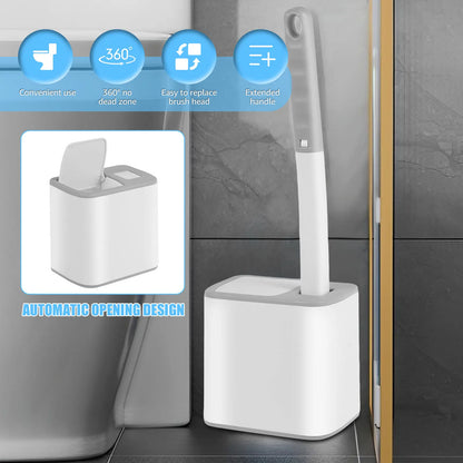 Disposable Toilet Brush Kit – Replacement Heads with Long Handle & Wall Mount