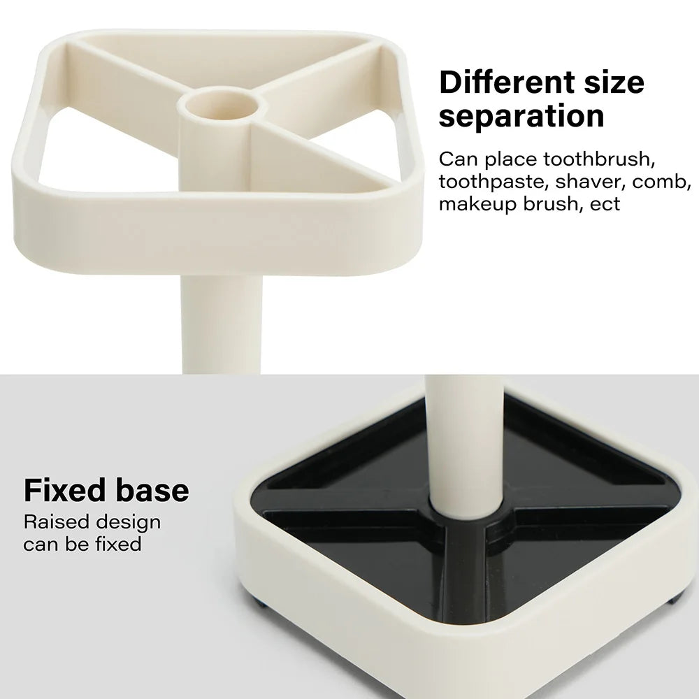 Toothbrush Holder with Cup and Cover — Bathroom Organizer for Toothbrush & Toothpaste