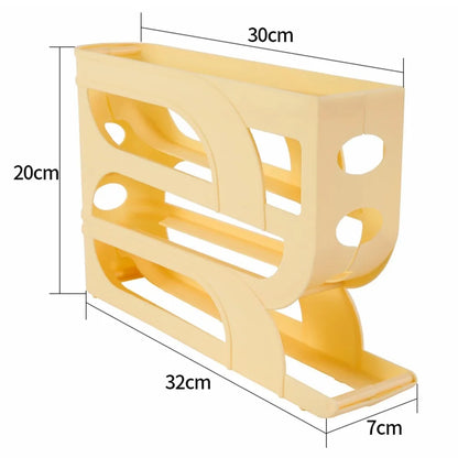 Automatic Egg Roller Organizer Rack — 3 & 4 Layer | Space-Saving Fridge Egg Holder