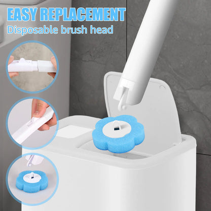 Disposable Toilet Brush Kit – Replacement Heads with Long Handle & Wall Mount