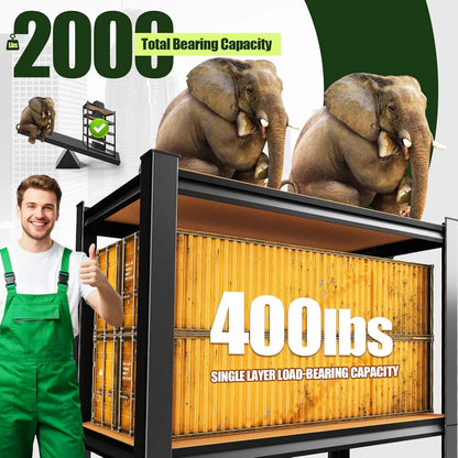 2000LBS Heavy Duty Garage Shelving Unit — 5-Tier Adjustable Metal Storage Shelves