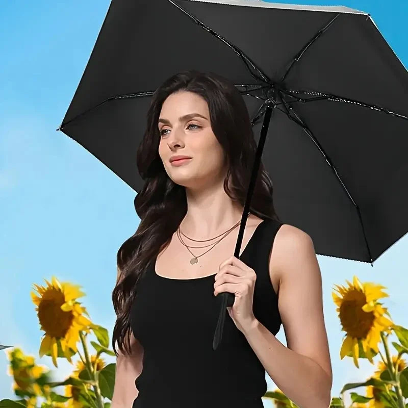 Compact Travel Mini Umbrella — UV Protection 5-Fold Ultra Lightweight Sunshade