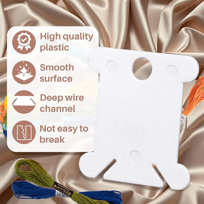 Plastic Embroidery Floss Bobbins — Thread Organizer for Cross Stitch & DIY Sewing (50 or 100pcs)