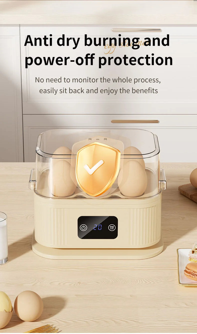 TINSOL 200W Multifunctional Electric Egg Cooker — Smart Steamer with Timer