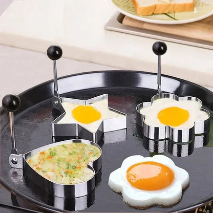 Stainless Steel Egg & Omelette Mold Set — Fun Shapes for Pancakes & Fried Eggs