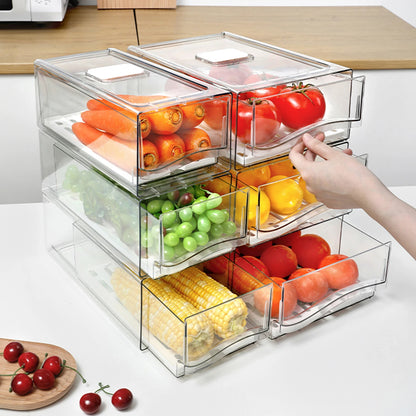 Stackable Fridge Organizer Bins — Reusable Food Storage Containers