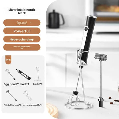 2-in-1 USB Rechargeable Electric Egg Beater & Milk Frother — Double Head Whisk