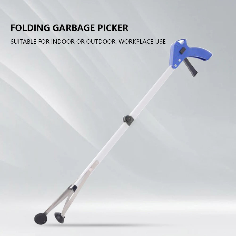 80cm Foldable Garbage Picker Gripper — 360° Rotating Reacher Grabber Tool