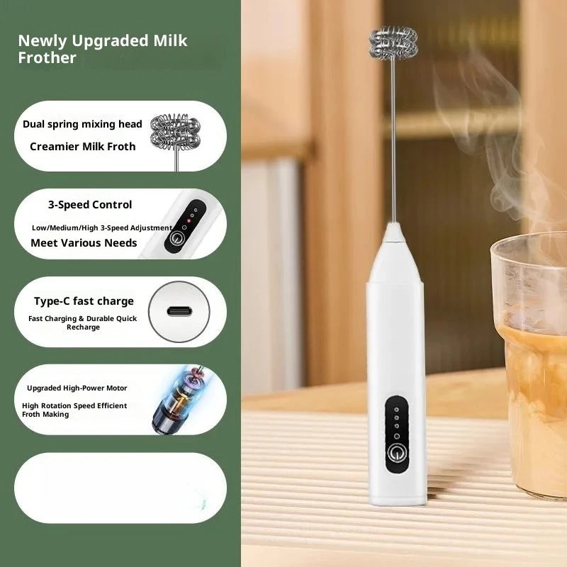 Mini Milk Frother — USB Rechargeable 3-Speed Electric Foam Maker & Coffee Whisk