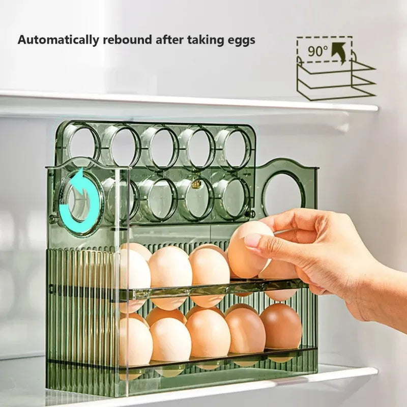 Reversible Egg Storage Box — Fridge Side Door Organizer Tray