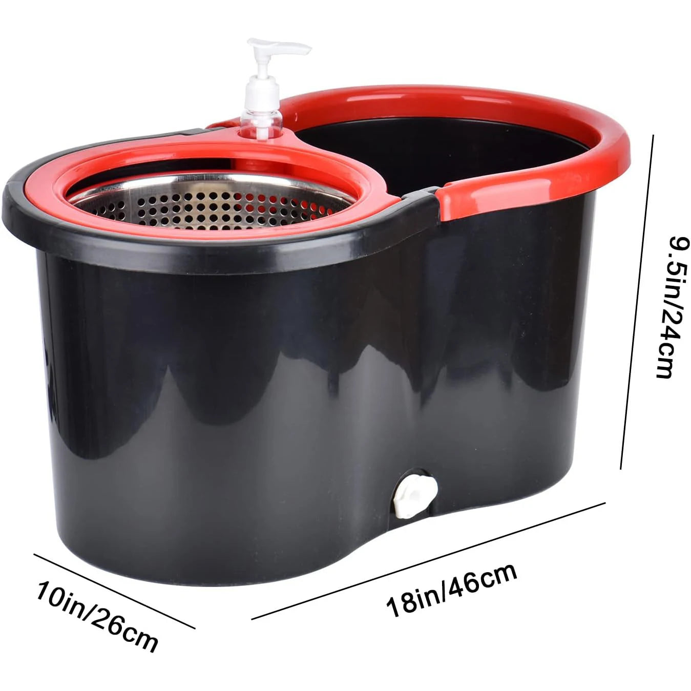 Spin Mop and Bucket Set — 61" Extendable Handle, Stainless Steel Basket & 3 Microfiber Heads