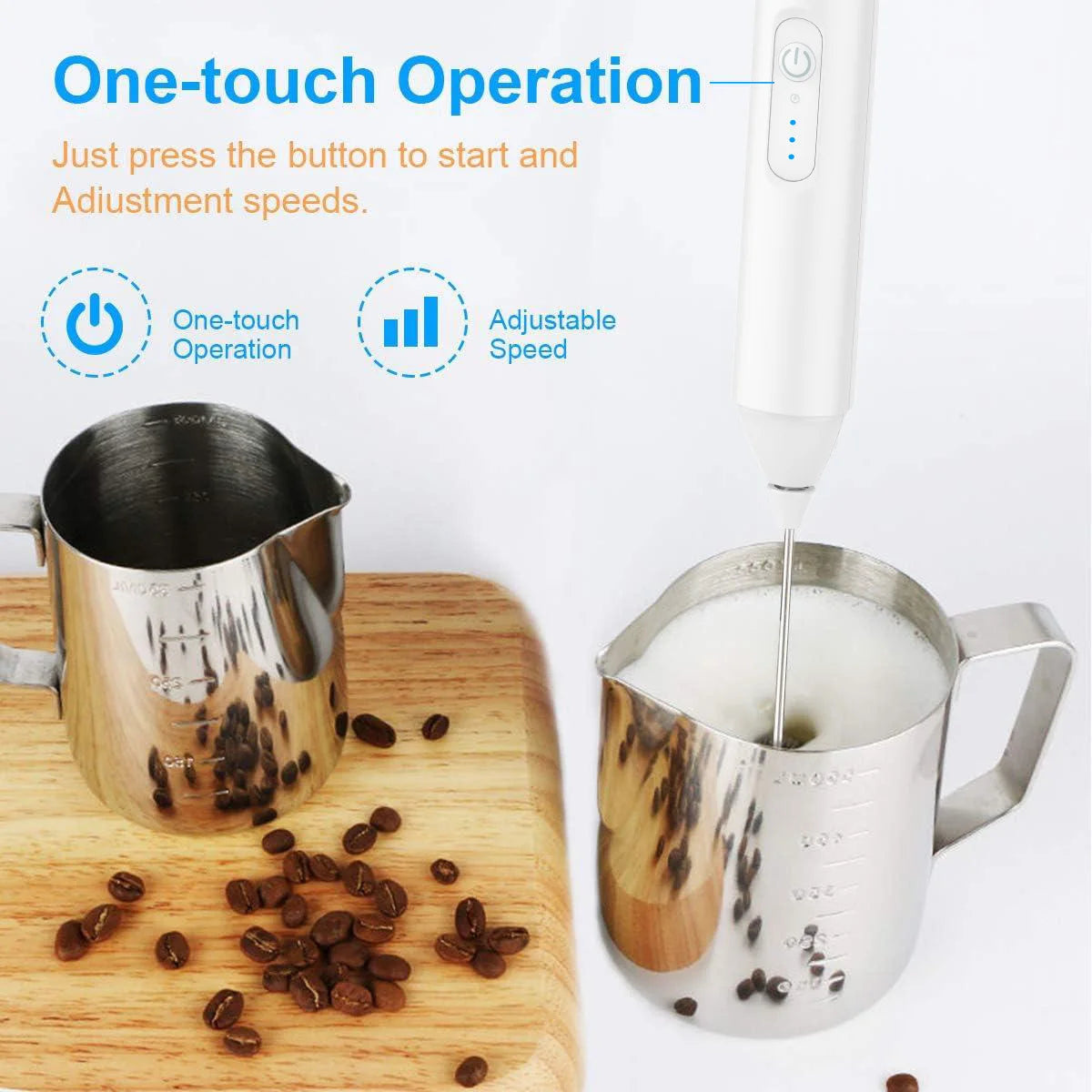 Mini Milk Frother — USB Rechargeable 3-Speed Electric Foam Maker & Coffee Whisk
