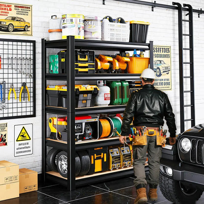 2000LBS Heavy Duty Garage Shelving Unit — 5-Tier Adjustable Metal Storage Shelves