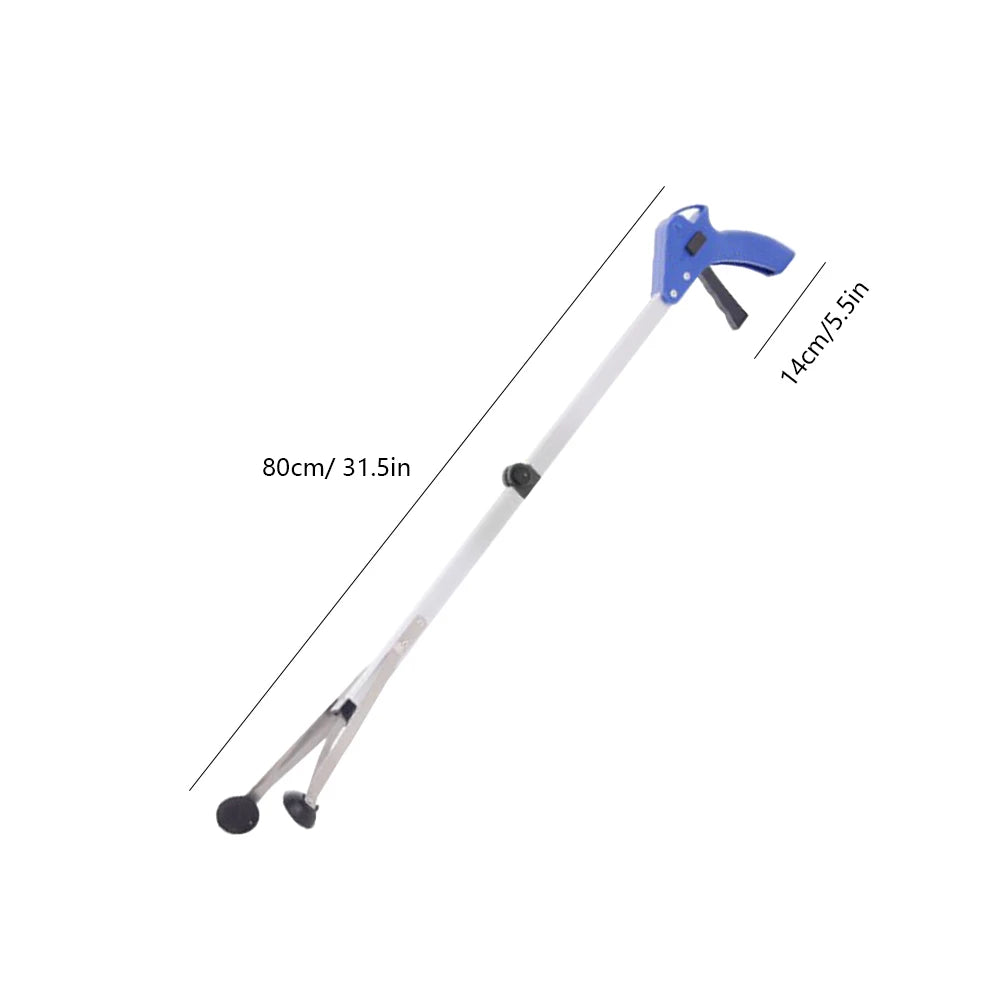 80cm Foldable Garbage Picker Gripper — 360° Rotating Reacher Grabber Tool