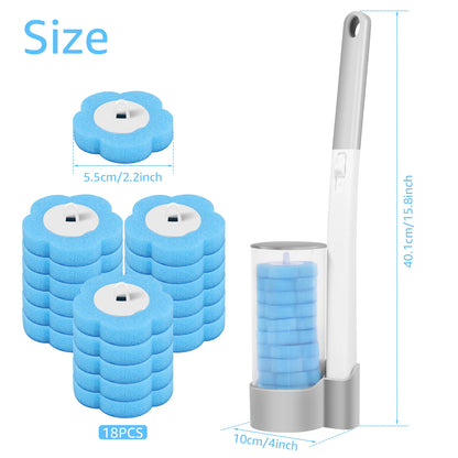 Disposable Toilet Brush Kit – Replacement Heads with Long Handle & Wall Mount