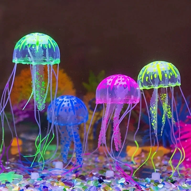 Artificial Glow Jellyfish Aquarium Decoration — Luminous Fish Tank Ornament