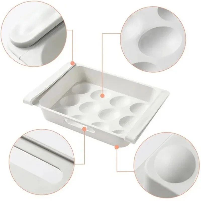 Reversible Egg Storage Box — Fridge Side Door Organizer Tray