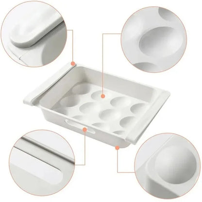 Reversible Egg Storage Box — Fridge Side Door Organizer Tray
