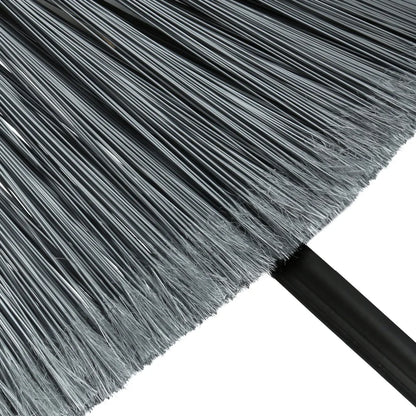 Lobby Broom and Dustpan Set — Long Handle, Rubber Lip, Integrated Comb for Home & Office