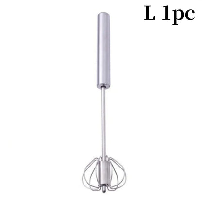 Semi-Automatic Egg Whisk — Stainless Steel Manual Stirring Rod & Cream Blender