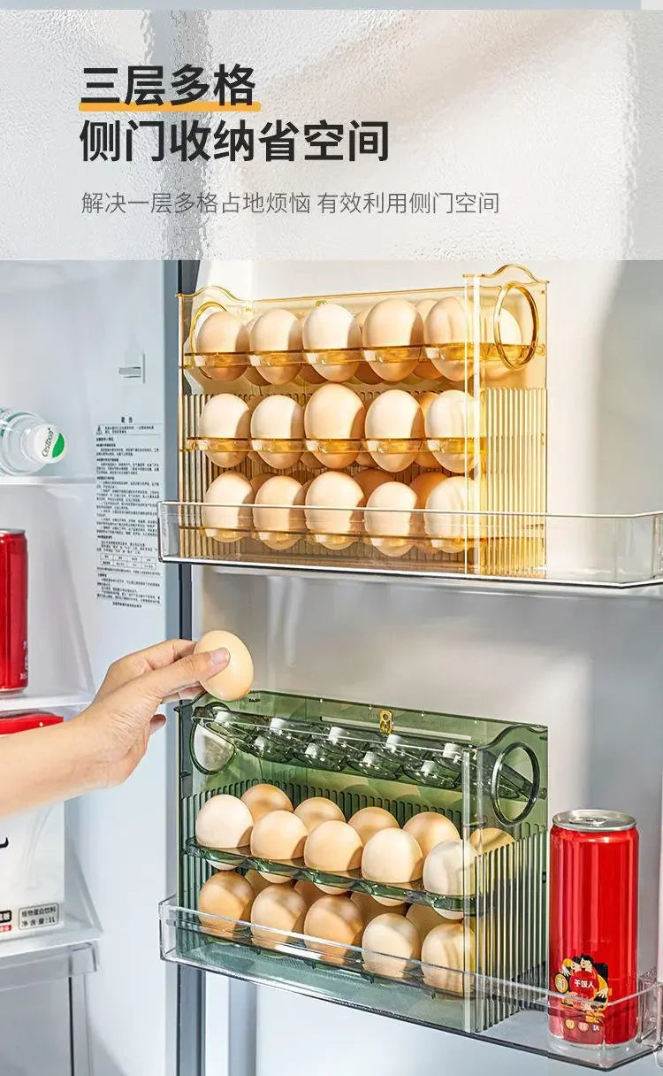 Reversible Egg Storage Box — Fridge Side Door Organizer Tray