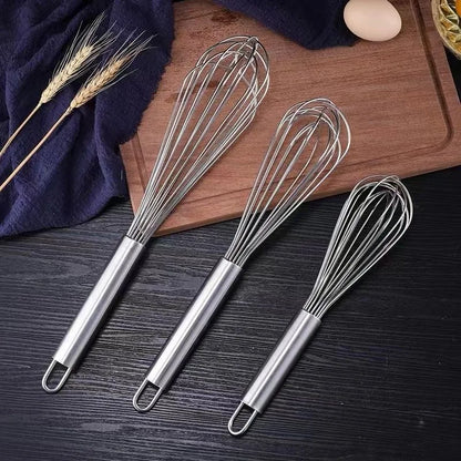 Stainless Steel Manual Egg Beater — Hand Whisk for Baking & Cooking