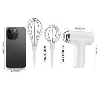 Wireless Electric Egg Beater — Handheld Food Mixer with 3 Speed Settings