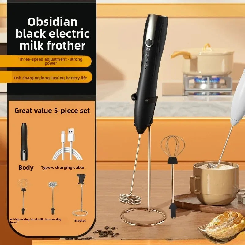 2-in-1 USB Rechargeable Electric Egg Beater & Milk Frother — Double Head Whisk