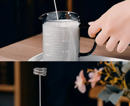 2-in-1 USB Rechargeable Electric Egg Beater & Milk Frother — Double Head Whisk