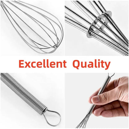 Rotary Manual Egg Beater — Stainless Steel Hand Whisk Mixer